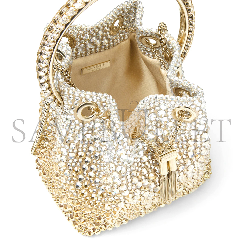 JIMMY CHOO BON BON GOLD SATIN CRYSTAL HANDBAG BONBONXDR (14*15*9.5cm) JIMMY CHOO BON BON GOLD SATIN CRYSTAL HANDBAG BONBONXDR (14*15*9.5cm)